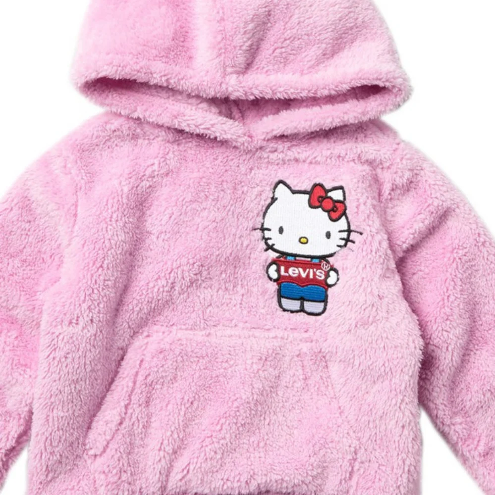 New Levi's Hello Kitty Girls Sherpa Hoodie, Size 10/12